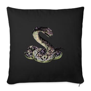 Schlange - Sofakissen mit Füllung 45 x 45 cm - Schwarz - Vorne