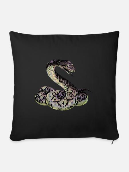 Schlange - Sofakissen mit Füllung 45 x 45 cm - Schwarz