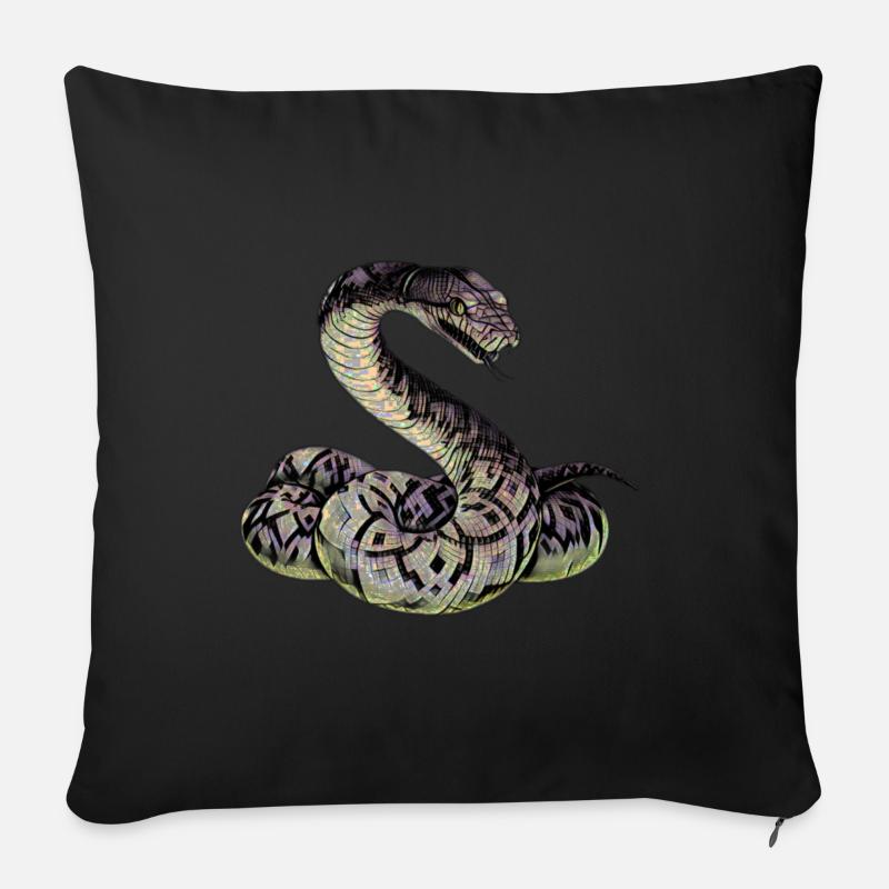 Schlange - Sofakissen mit Füllung 45 x 45 cm - Schwarz