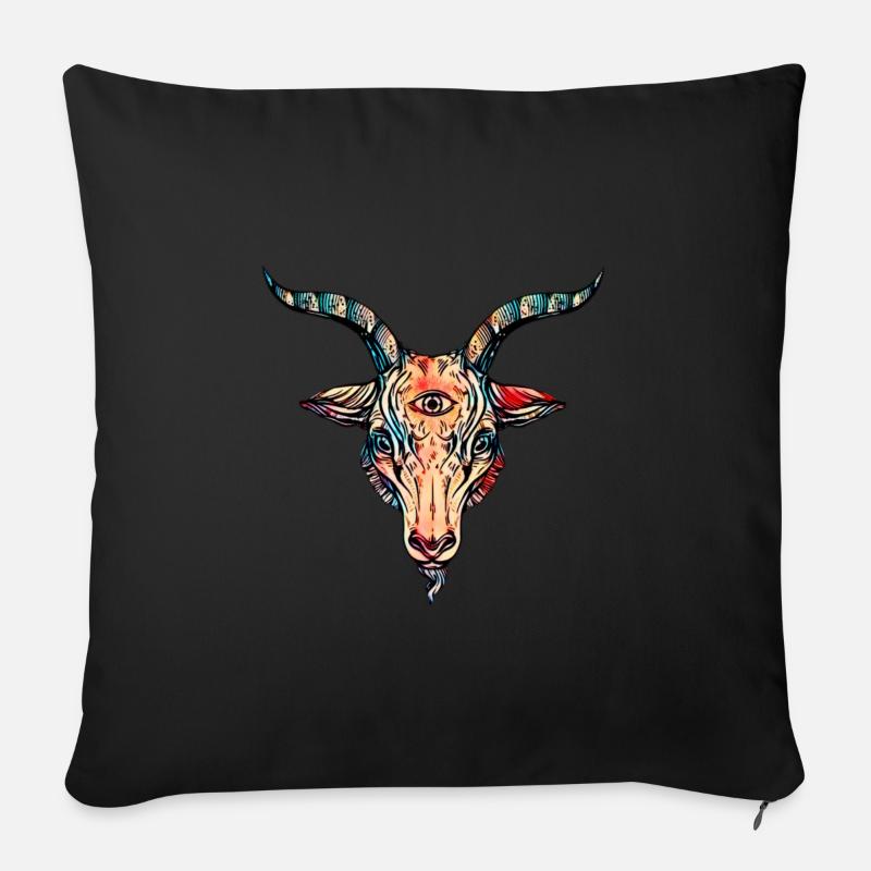 Ziege - Sofakissen mit Füllung 45 x 45 cm - Schwarz