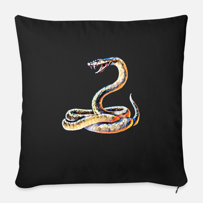 Schlange - Sofakissen mit Füllung 45 x 45 cm - Schwarz