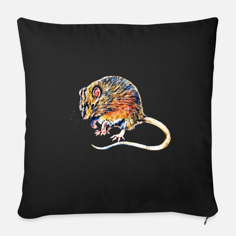Ratte - Sofakissen mit Füllung 45 x 45 cm - Schwarz