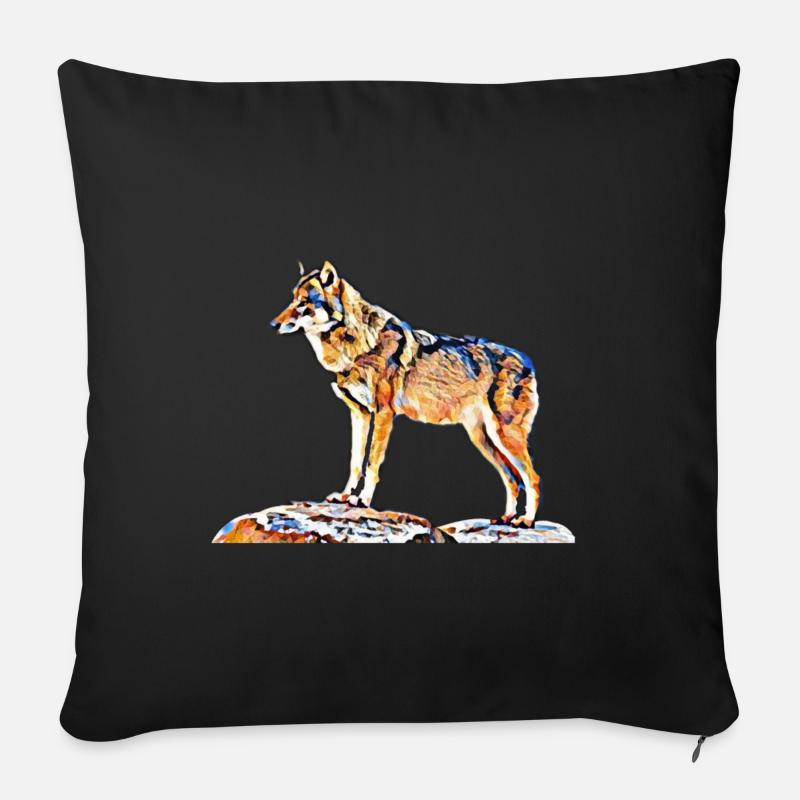 Wolf - Sofakissen mit Füllung 45 x 45 cm - Schwarz
