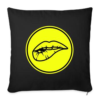 Lips - Sofa pillow with filling 45cm x 45cm - black - Front