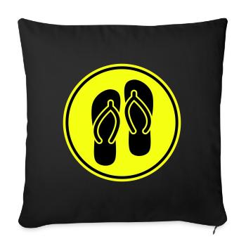 Flip-flops icon - Sofa pillow with filling 45cm x 45cm - black - Front