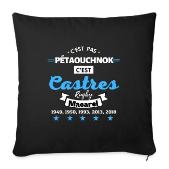 C'est pas PEtaouchnok , c'est Castres Rugby.B - Coussin et housse de 45 x 45 cm - noir - Devant