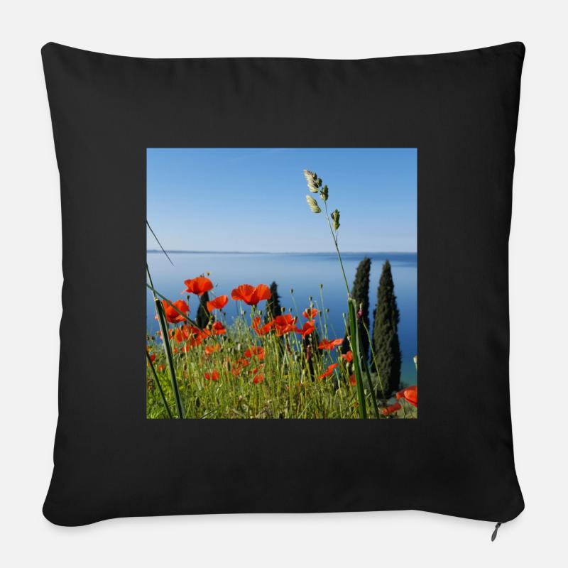 Gardasee - Sofakissen mit Füllung 45 x 45 cm - Schwarz