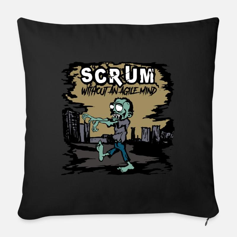 Scrum Zombie - Coussin et housse de 45 x 45 cm - noir