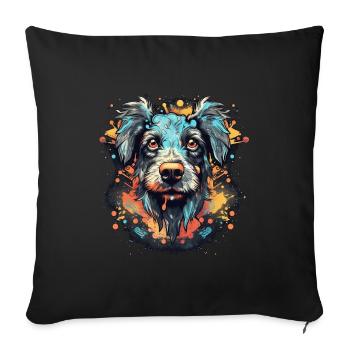 Dog - Sofa pillow with filling 45cm x 45cm - black - Front
