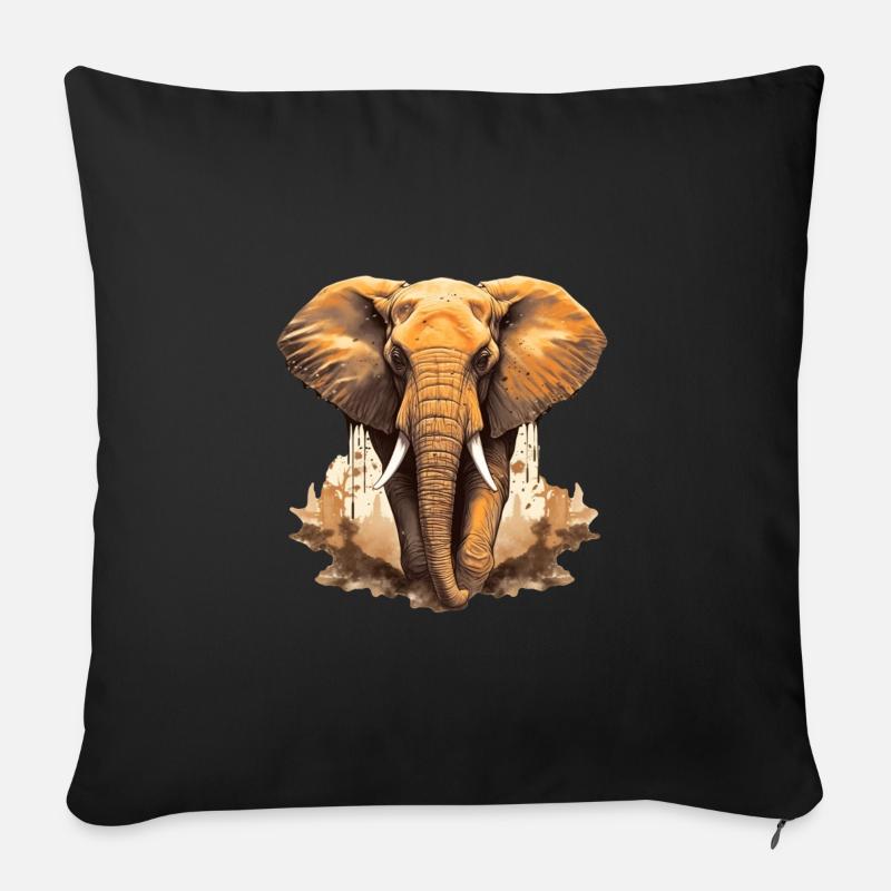 Elefant - Sofakissen mit Füllung 45 x 45 cm - Schwarz