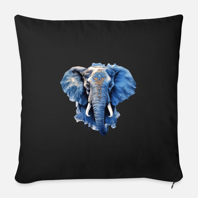 Elefant - Sofakissen mit Füllung 45 x 45 cm - Schwarz