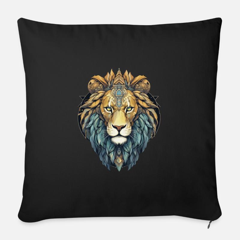 Lion - Sofa pillow with filling 45cm x 45cm - black