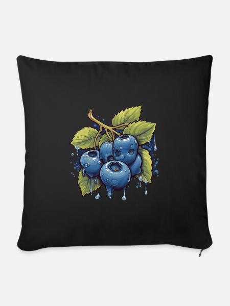 Blaubeere - Sofakissen mit Füllung 45 x 45 cm - Schwarz