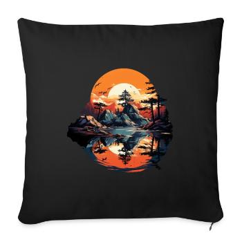Paysage - Coussin et housse de 45 x 45 cm - noir - Devant