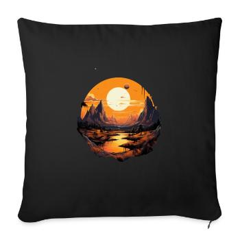 Landschaft - Sofakissen mit Füllung 45 x 45 cm - Schwarz - Vorne