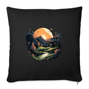 Paysage - Coussin et housse de 45 x 45 cm - noir - Devant
