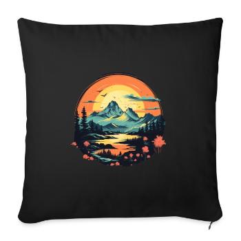 Paysage - Coussin et housse de 45 x 45 cm - noir - Devant