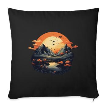 Paysage - Coussin et housse de 45 x 45 cm - noir - Devant