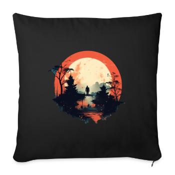Landschaft - Sofakissen mit Füllung 45 x 45 cm - Schwarz - Vorne