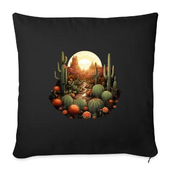 Cactus - Sofa pillow with filling 45cm x 45cm - black - Front