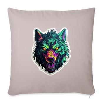 Wolf - Illustration - Sofakissen mit Füllung 45 x 45 cm - helles Taupe - Vorne