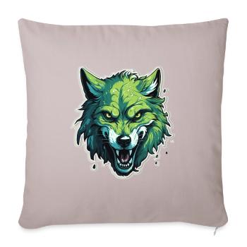 Wolf - Illustration - Sofakissen mit Füllung 45 x 45 cm - helles Taupe - Vorne