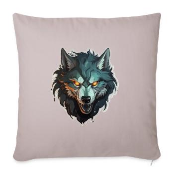 Wolf - Illustration - Sofakissen mit Füllung 45 x 45 cm - helles Taupe - Vorne