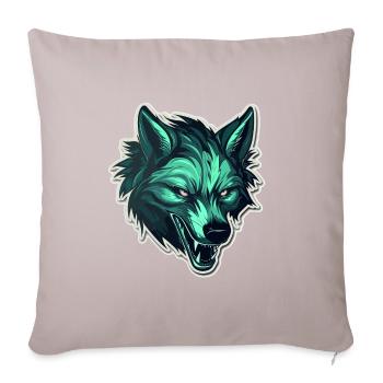 Wolf - Illustration - Sofakissen mit Füllung 45 x 45 cm - helles Taupe - Vorne