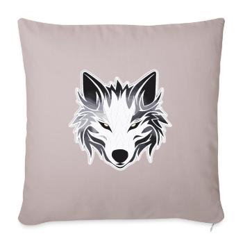 Wolf - Illustration - Sofakissen mit Füllung 45 x 45 cm - helles Taupe - Vorne