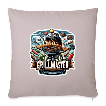 GrillMaster - Illustration de gril - Coussin et housse de 45 x 45 cm - taupe clair - Devant