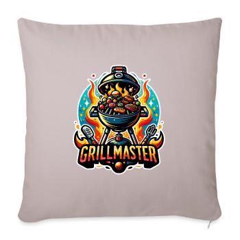 GrillMaster - Illustration de gril - Coussin et housse de 45 x 45 cm - taupe clair - Devant