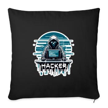 Hacker - Illustration - Sofakissen mit Füllung 45 x 45 cm - Schwarz - Vorne