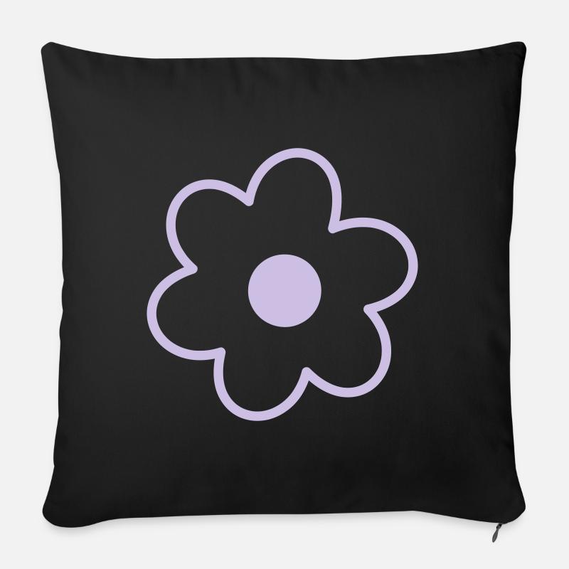 Fleur - Coussin et housse de 45 x 45 cm - noir
