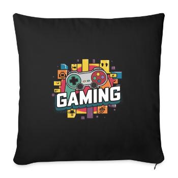 Jeux - Manettes - Coussin et housse de 45 x 45 cm - noir - Devant