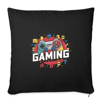 Jeux - Manettes - Coussin et housse de 45 x 45 cm - noir - Devant