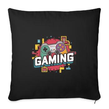 Jeux - Manettes - Coussin et housse de 45 x 45 cm - noir - Devant