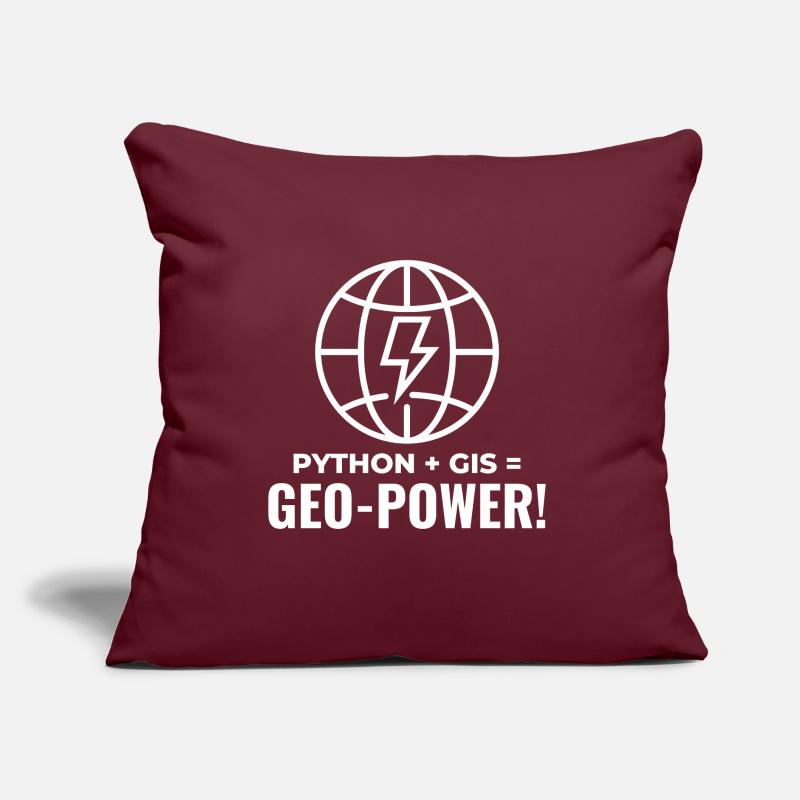 Python GIS Geo-Power Programming Geospatial Sofa pillow with filling 45cm x 45cm