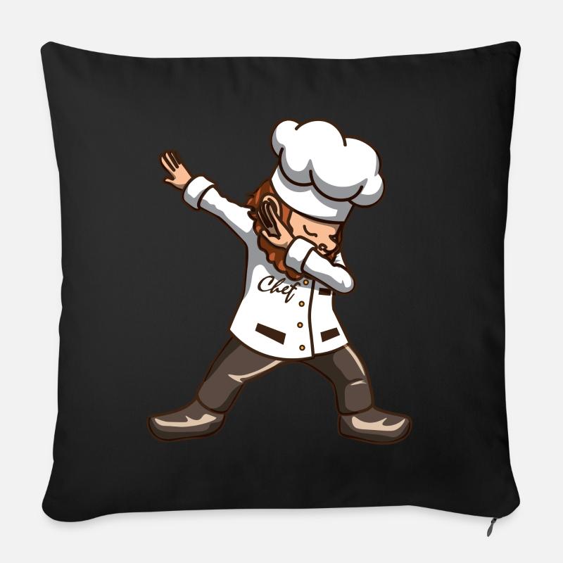 Dabbing Chef cuisinier amateur - Coussin et housse de 45 x 45 cm - noir