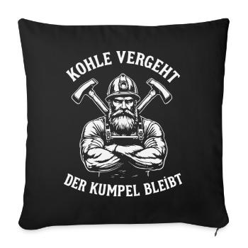Ruhrpott Kumpel – Stolz aus dem Revier - Sofakissen mit Füllung 45 x 45 cm - Schwarz - Vorne