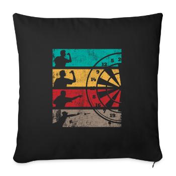 Gift saying darts litter skewer - Sofa pillow with filling 45cm x 45cm - black - Front