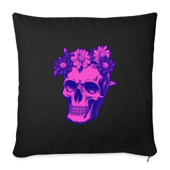Psychobilly pink skull - Sofakissen mit Füllung 45 x 45 cm - Schwarz - Vorne