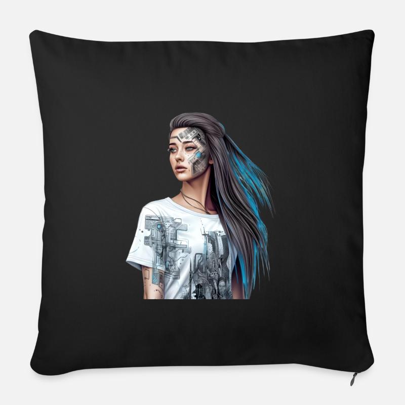 Restez sauvage - Coussin et housse de 45 x 45 cm - noir