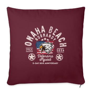 Omaha beach D DAY veterans squad - Sofa pillow with filling 45cm x 45cm - burgundy - Front