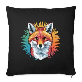 Fuchs - Illustration - Sofakissen mit Füllung 45 x 45 cm - Schwarz - Vorne