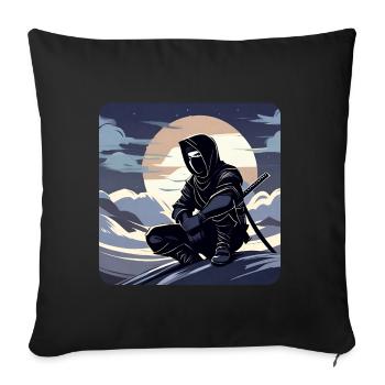 Geheimnisvoller Ninja Krieger - Sofakissen mit Füllung 45 x 45 cm - Schwarz - Vorne