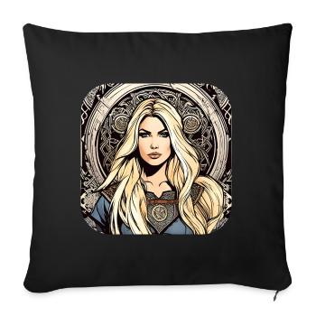 Proud Viking Germanin Shieldmaiden - Sofa pillow with filling 45cm x 45cm - black - Front