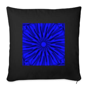 Design géométrique étoile bleu et noir - Coussin et housse de 45 x 45 cm - noir - Devant