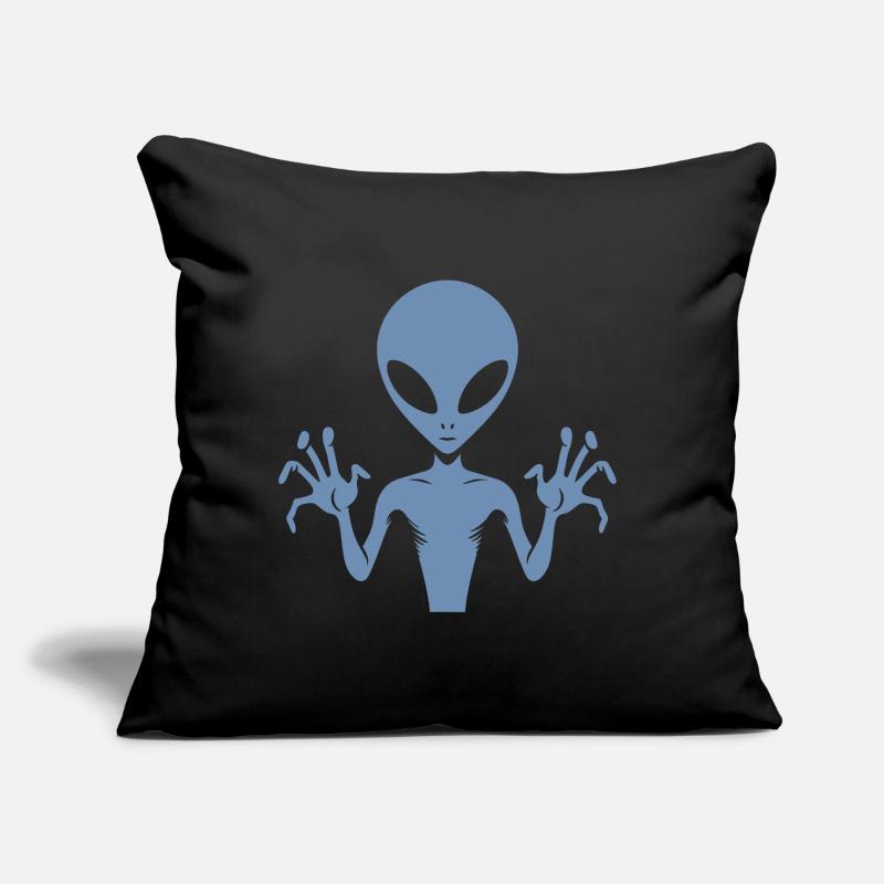 Silhouette de corps extraterrestre extraterrestre avec des mains Coussin et housse de 45 x 45 cm