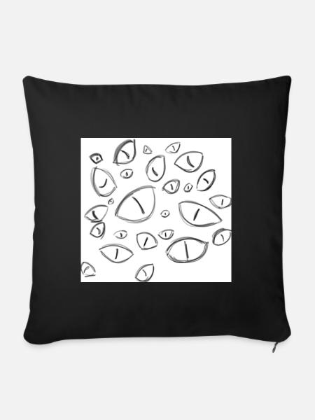Beobachtende Augen - Sofakissen mit Füllung 45 x 45 cm - Schwarz