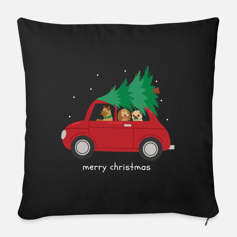 Frohe Weihnachten - Sofakissen mit Füllung 45 x 45 cm - Schwarz